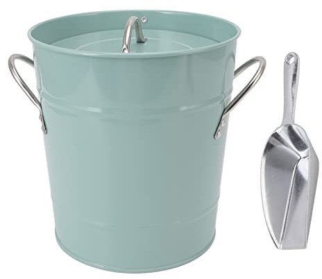 Runder Eiskübel, Barcool Eiskübel mit Deckel, Mehrzweck-sicherer Verzinkter Eiskübel mit Deckel und Eisschaufel für Bar, Restaurant, Party, Blau