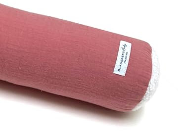 Blausberg Baby - Bettschlange Bettkissen Bettrolle Seitenschläferkissen Bettumrandung Nackenrolle Kuschelschlange Zierkissen Zugluftstopper 100% Musselin-Baumwolle - Altrosa (200 cm)