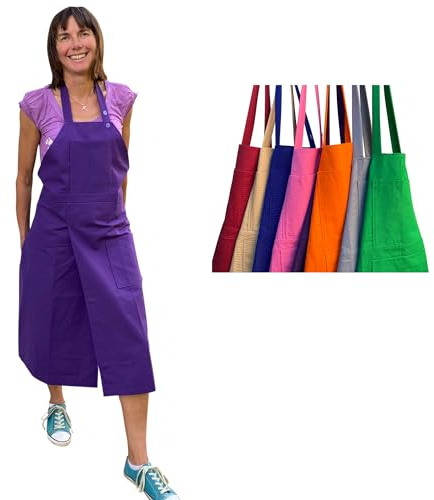 Potters Warehouse Pottery Apron Split Leg with an Adjustable neck strap and 2 pockets 8 Cotton Colours (Purple)