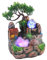 Simulation Harz Desktop Brunnen Steingarten Dekoration, Mini Silent Indoor Ornament Schreibtisch Wasser Brunnen Desktop Zerstäubt Wasser, LED Lichter, Hause Ornament (220V