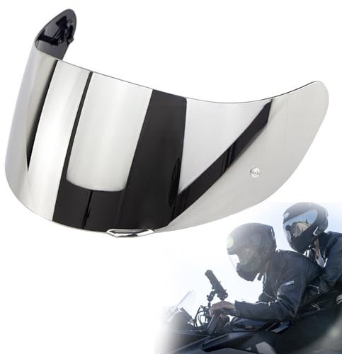 1 Piezas Visera para Casco de Moto,Tadpolez Visera de Lente de Casco,Lente de Visera de Repuesto,Moto Casco Protección contra Viento Visera,para AGV K1 K3 SV K5 K5‑S Visera (Plata)