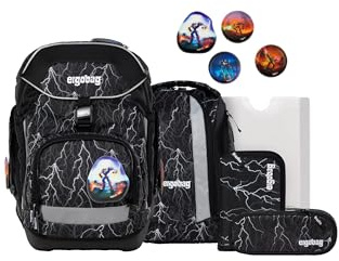 ergobag Pack Set ergonomischer Schulrucksack flexibel 6-teilig Set 1. Klasse Grundschule für Mädchen und Jungen