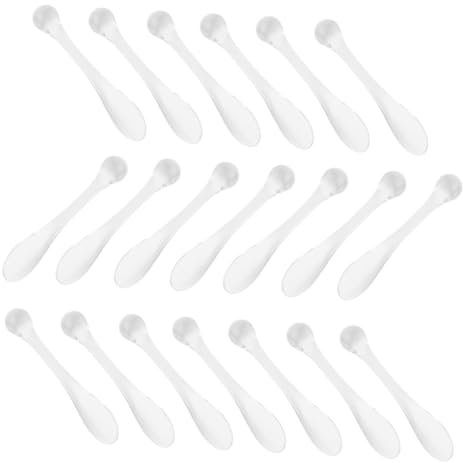 Veemoon 20Pezzi Cucchiaio per Crema e Massaggio Occhi Acrilico per Trattamenti Skincare Strumenti Cosmetici per Applicazione Precisa Maschere e Portatile e Facile