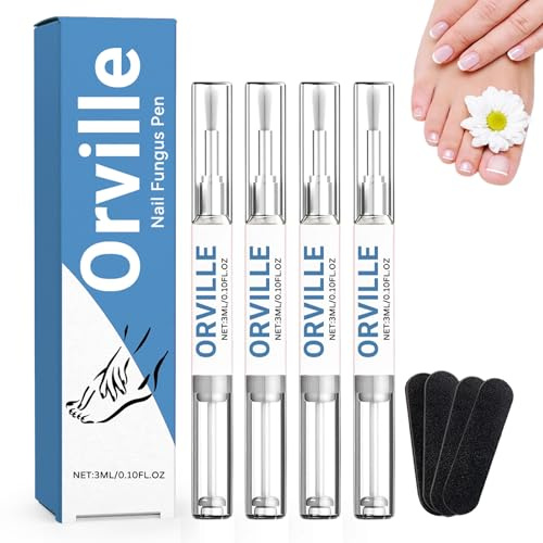 Orville Nail Fungus Pen, 2026 Fungus Nail Treatment Pen-3ml, Orville Fungus Pen, with Nail File, Natural Ingredients, Suitable for Nail Fungus Treatment for Toenails and Fingernails (4 PCS)