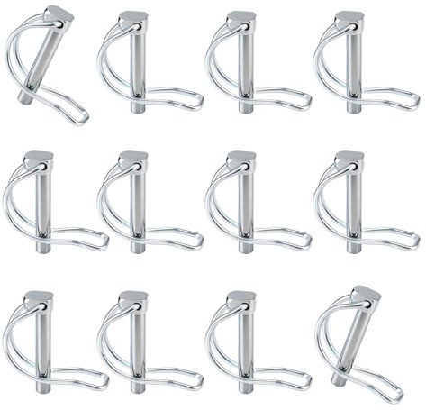 12 Piece Reinforced Steel D Rings Fastener Pins D Rings Locking Pins Set Designs for Easy Installation & Stable Hold Locking Cotter Pin Set
