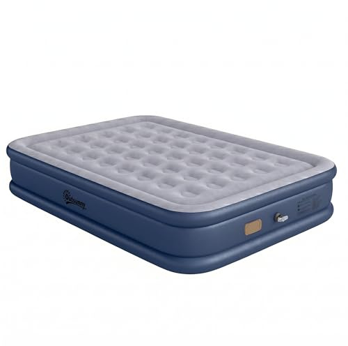 Outsunny Inflatable Mattress Double Camping Bed 200 x 150 x 39cm Grey