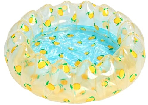 Kids Inflatable Pool - 103cm Round, Sturdy PVC, Portable, For Backyard, Bea
