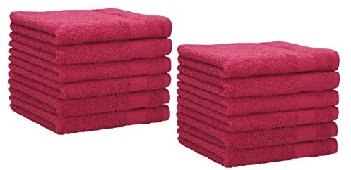 Betz 12 Stück Gästehandtücher Gästehandtuch Palermo 100% Baumwolle Größe 30x50 cm Handtuch Gästetücher Set (Cranberry)