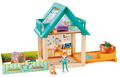 Hape Tierarzt-Set Haus mit Figuren und Tierarztpraxis 30-teilig, ab 3 Jahren