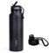 FARI Sport-Trinkflasche mit Strohhalm und Ausgießer-Deckel – 660/960/1200ml, doppelwandig, vakuumisoliert, Edelstahl mit breiter Öffnung, um Getränke kalt oder heiß zu halten (1200ml, schwarz)