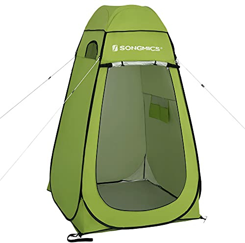 SONGMICS Portable Pop up Tent, Dressing Room Privacy Shelter, for Outdoor Camping Fishing Beach Shower Toilet, with Zippered Carrying Bag, Green GPT001C01
