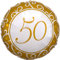 Amscan 1105875 - Standard Folienballon 50 Jahre, gold, Durchmesser circa 43 cm, Heliumballon, Goldene Hochzeit, Geburtstag