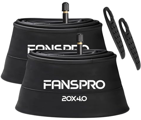 FANSPRO 2 Pack 20 Inch Fat Tire Tubes 20x3.5 20x3.6 20x3.8 20x4.0 Heavy Duty Bicycle Tube with 2 Tire Levers, 20 x 3.5-4.0 Schrader Valve Premium Quality Butyl Inner Tube for Road/Mountain/E Bike