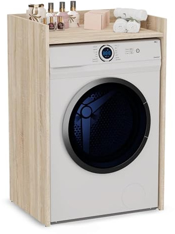 CDF Mobile Sopra Lavatrice Scaffale da Bagno Salvaspazio con Ripiano Portaoggetti Mobiletto Lavanderia Stabile 64 x 97,5 x 50 cm - Rovere Sonoma
