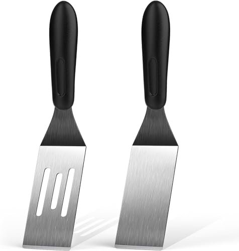 Small Spatula 2 Pieces, Mini Serving Spatula for Kitchen Use, Metal Spatula for Serving and Turning, Ideal for Pancakes, Brownies, Desserts, Cookie, Eggs or Small Pan