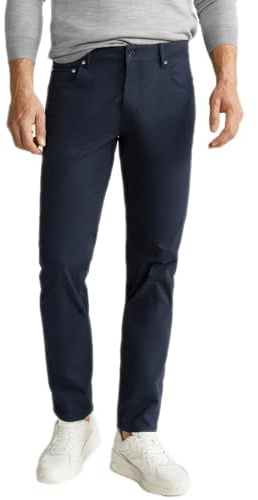 VEQUÈ Pantaloni Uomo Cotone Elasticizzati Invernali Felpati Termici Jeans Comodi Imbottiti in Pile Vestibilita' Regolare Taglie dalla 46 alla 60 (IT, Numero, 48, Regular, Regular, Blu)