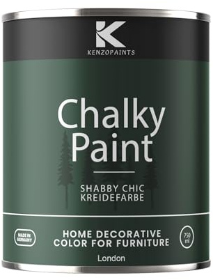Contura KenzoPaints Kreidefarbe Möbel Farbe 750ml. Trend Farbtöne 2025 Möbellack Holz- Lack Shabby Chic Matt (London, 750ml.)