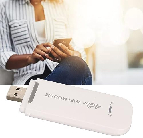 LTE Surfstick 4G WLAN Router, USB WLAN Hotspot Mobiler WiFi mit SIM-Kartensteckplatz Surfstick Unterstützt 10 Geräteverbindungen 150 Mbit/s USB Surfstick (White)