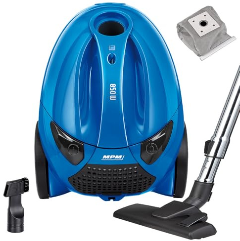 MPM Staubsauger mit Beutel MOD-53-1,5-Liter-Staubbeutel 850W - Reichweite 6,5 m - für Teppich und Hartböden