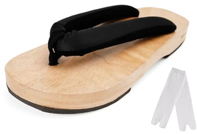 Tradicional japonés Geta sandalias de madera, zapatillas, madera negro, 38 EU
