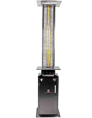 Chauffage à gaz extérieur en acier inoxydable avec tube en verre antidéflagrant, chauffage rapide et stable pour patio, terrasse, jardin
