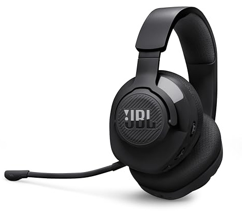 JBL Quantum 360X - over-ear wireless headset with removable wooden microphone, JBL QuantumSOUND signature, up to 22 hours of battery life, fast charging, gaming and charging, multiplatform (Black)