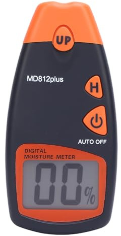 Risegun Medidor de humedad de madera, medidor de humedad digital, probador de humedad portátil con pantalla LCD, apagado automático para una medición rápida de la humedad de madera