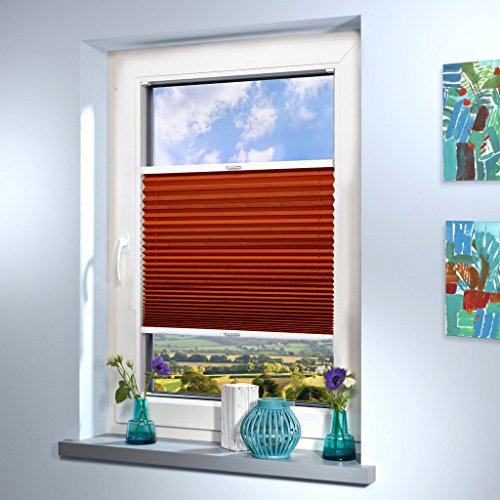 Sun World Plissee nach Maß, deutsche Wertarbeit, Design: Crush, alle Größen (Farbe: Bordeaux Rot, Höhe: 111-120cm, Breite: 81-90cm)