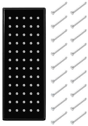 Jstyle 60 Pcs Hypoallergenic Stainless Steel Nose Studs for Women Men Sparkly CZ Small Nose Studs Rings Piercing Body Jewelry 1.5mm