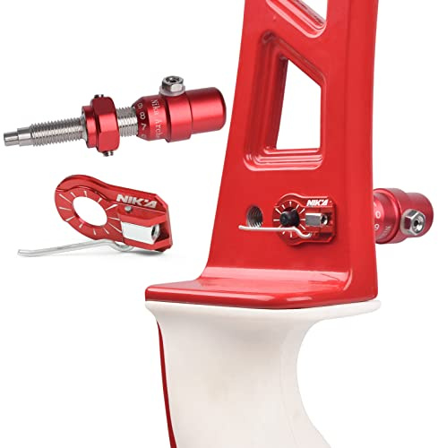 Pistone per tiro con l'arco in alluminio + set di supporti magnetici per freccia – Archi ricurvi, bottone a pressione avvitabile, supporto magnetico in metallo per mano destra o sinistra, con