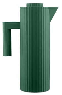 Alessi Plissé MDL12 GR - Design Isolierkanne, Doppelwandiges Inneres Isolierglas, aus Thermoplastischem Harz, 100 cl, Grün