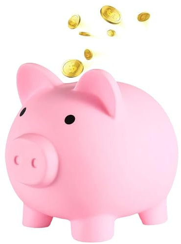FANXIYA Piggy Banks for Kids, Cute Money Saving Box, Plastic Children's Coin Box, Unbreakable Girls Money Tin, Novelty Small Animal Money Pots