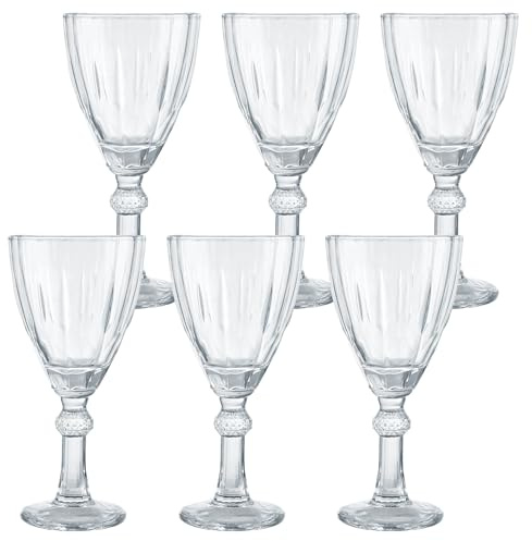 ASelected 6 CPS Crystal Glass,Red Wine Glasses Set of 6,Crystal Wine Glasses 280 ml,Goblets Stemware Glass Set for Home Bar, Kitchen, Restaurants Cocktail Wedding Party,Gift Box Included