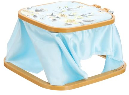 PATIKIL Support à Broderie Carré 18x17 cm (7,1 x 6,7), Cadre à Broderie Ajustable en ABS Plastique à 2 Niveaux sans les Mains pour Punch Needle, Couture, Artisanat, Couleur Kaki