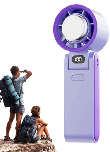 Ventilatore Personale Portatile Ricaricabile - Ventilatore Rinfrescante Portatile - Raffrescatore d'Aria Silenzioso Pieghevole 180° con Display LED, 100 Velocità Regolabili, Batteria 3600mAh e