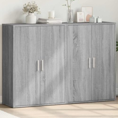 Frdhee Armario de cocina para cocina, 2 unidades, gris, 60 x 31 x 84 cm, material de madera, vitrina de esquina para cocina, salón, pasillo, comedor