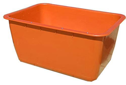 UvV®-FMK 2te Wahl 200 Liter Orange Mörtelwanne ohne Kranösen (verzinkter Stahlschiene als Verstärkung der langen Seite) Fehlfarben, Farbabweichungen (Orange)