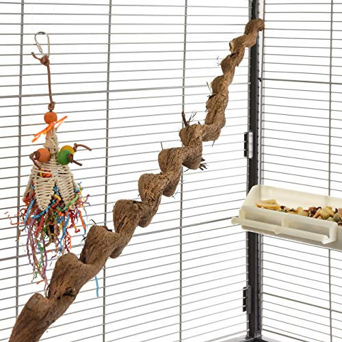 HappyBird | Natur Sitzstange für Papageien Spiral Liane 90-100cm / 2-3 cm |