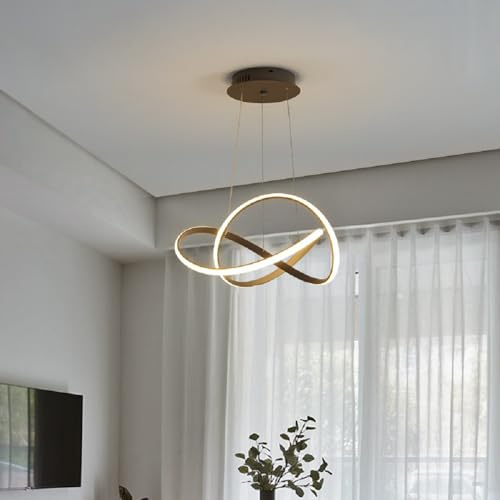 LED-pendellampa med fjärrkontroll, hänglampa, grå ram, dimbar, justerbar ljusfärg (9642 Ø 50 cm 96 W)