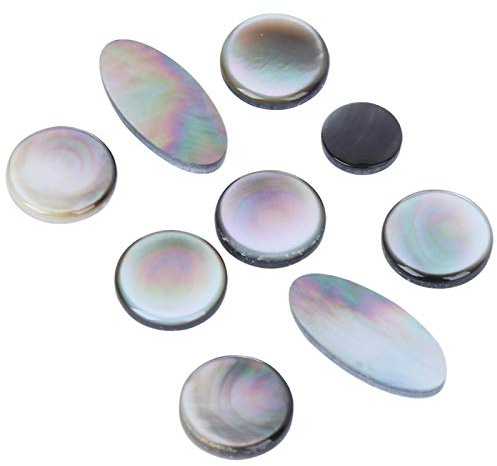 Tampon de bouton de saxophone, 9 pièces ensemble de tampons de bouton de Saxophone noir et blanc bouton de clé de saxo accessoires d'instruments de musique accessoires de décoration de bouton pour sax