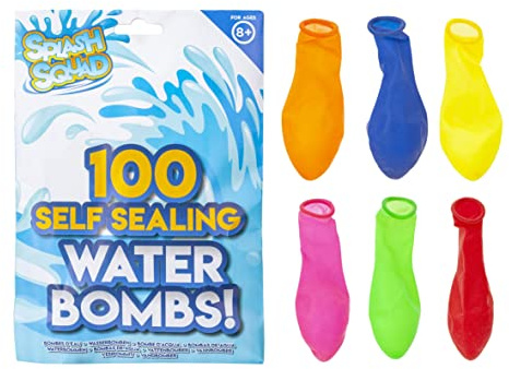 VFM - 100Pc Neon Self Sealing Water Bombs, Great for Summertime, Bbqs, Outdoor Use, Parties, Water Fights, Celebrations, Fun for Children, Kids, Adults