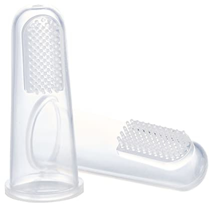 THERMOBABY - Doigtiers brosse à dent en silicone pour bébé - Brossage des Dents et Massage des Gencives - Brosse à Dents Douce et Confortable - Soin Bebe - Lot de 2 - Dès 3 mois - Fabriqué en France