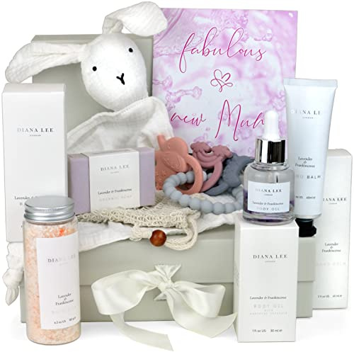 Jasmyn & Greene New Mum to Be Gifts Hamper - 9 Luxury Baby Shower Pamper Gifts Pregnancy/Baby Essentials. for Women with Lavender Gifts.