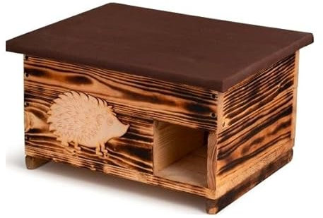 ABAZO Maison pour hérisson en bois - Maison pour hérisson - Pour jardin, cochon d'Inde, maison pour rongeurs, petits animaux, toute l'année - Parfait pour le hérisson