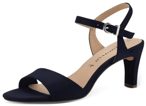 Tamaris Damen Sandalette mit Stilettoabsatz, blau, 42 EU