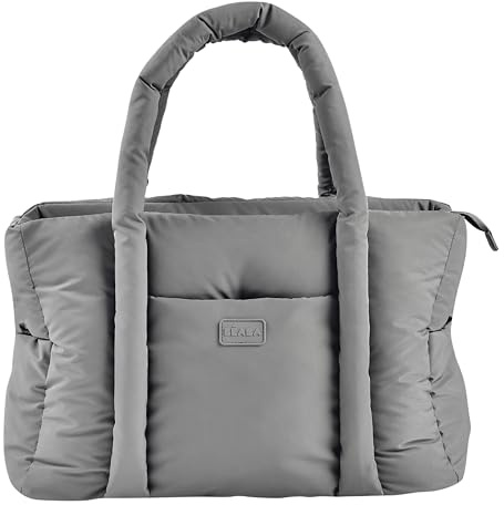 BÉABA, Sac A Langer Bebe, Ultra pratique, 10 Poches intérieures et extérieures, Attache Poussette intégré, Tapis à Langer amovible, Pochette Isotherme, Sac Paris Puffy, Marron Glacé