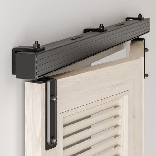 AONAYIOA Kit de riel de caja de 36 pulgadas/3 pies, doble plegable, kit de riel de aleación de aluminio resistente para montaje en pared para 2 puertas (sin puerta)