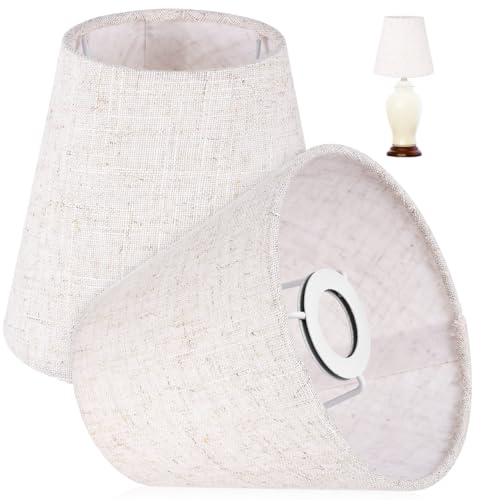 FUNOMOCYA Pantallas De Lámpara De Tela 2 Piezas Para Lámpara De Pie Y Mesa 5.51X5.11X3.54 Pulgadas Cubierta Antipolvo Con Estructura Metálica Para Hogar Oficina Y Estudio