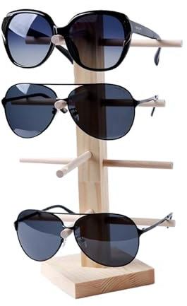 CTForest Brillenständer, Sonnenbrillen Ständer, Holz Brillenhalter, Geeignet zum Präsentieren von Sonnenbrillen und Auch zum Aufbewahren von Brillen(Holz)