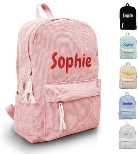 Personalized Backpack, Embroidered Kids Backpack with Customized Children Backpack Personalised School Bag for Girls and Boys, Kids Rucksack Back to School, Ideal for Primary